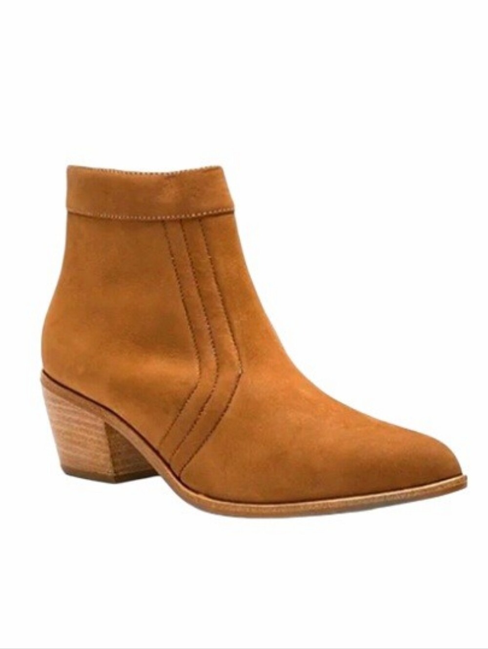 Matisse Cece Tan Suede Western Ankle Boots Block Heel Size 8